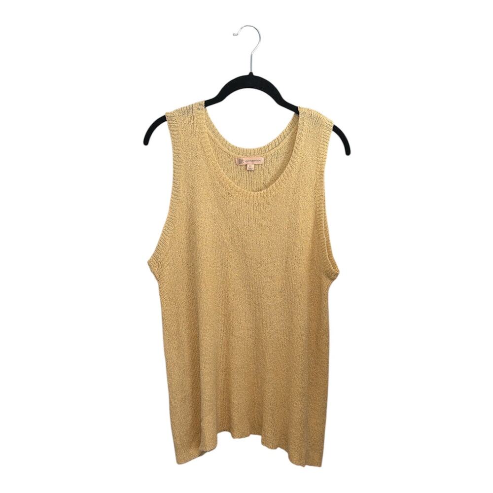 Lisa Robertson Tan Sweater Tank Top Vest size 2X Plus Size Basic Layer Casual